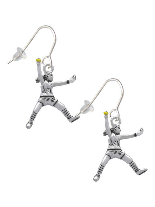 Large Softball Pitcher French Earrings
