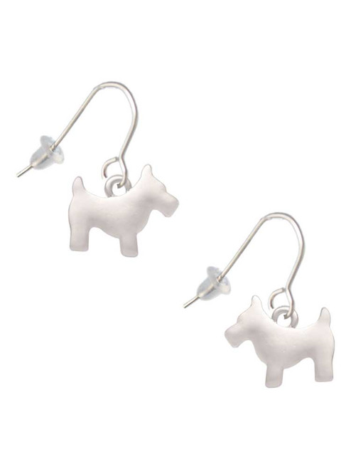 Flat Scottie Dog French Earrings