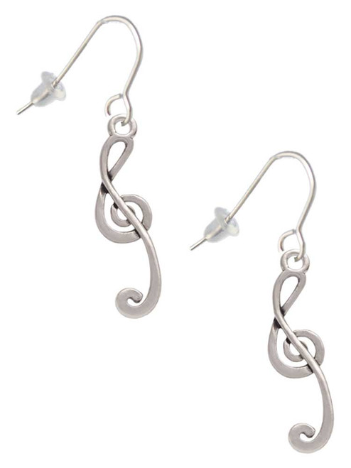 Long Curly Clef French Earrings