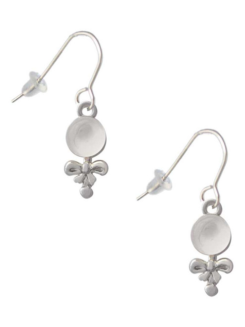 Clear Frosted Baby Rattle French Earrings