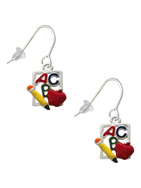 ABC Cutout School Slate French Earrings
