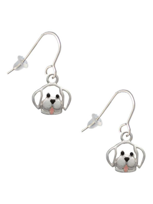 Small Outline Dog Face French Earrings