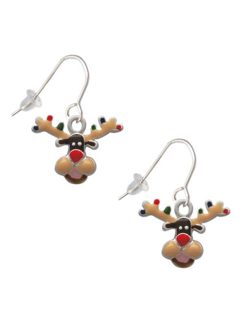 Reindeer with Christmas Lights French Earrings
