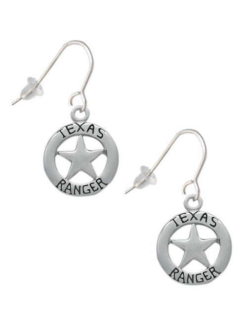 Texas Ranger Badge French Earrings