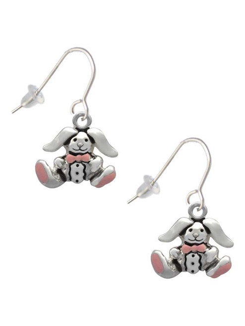 Sitting Bunny with Easter Egg French Earrings