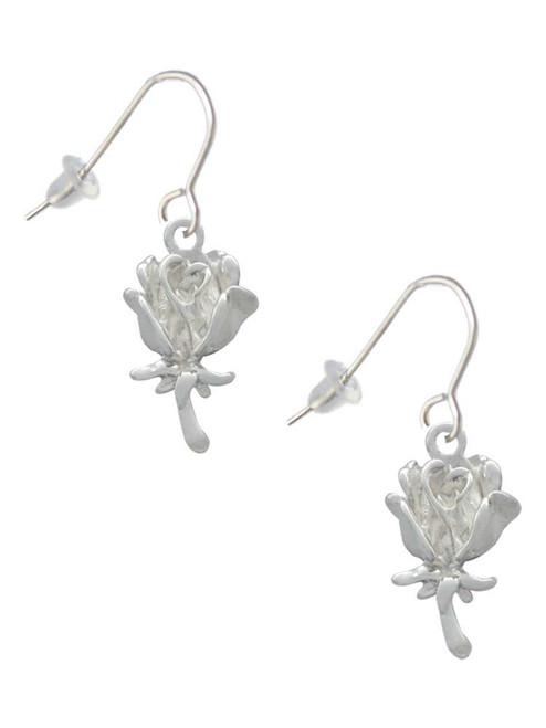 Antiqued Rose French Earrings