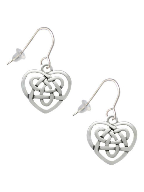 Celtic Knot Heart French Earrings