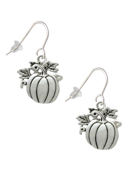 Large Antiqued Pumpkin French Earrings