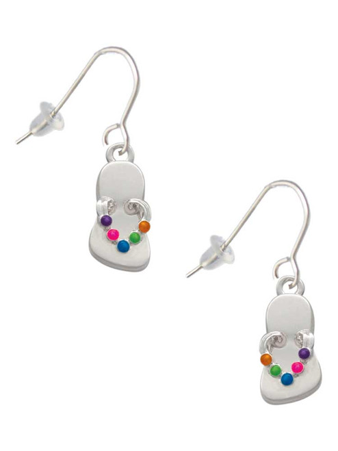 Multicolored Flip Flop French Earrings