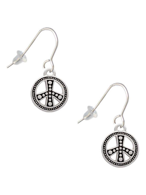 Beaded Peace Sign French Earrings