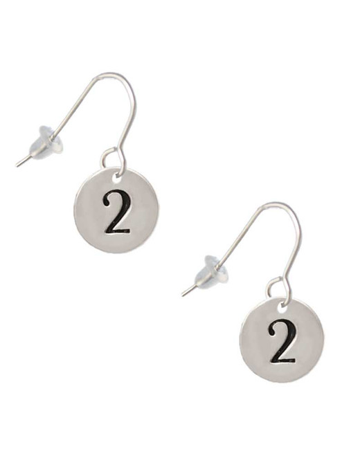 Disc 1/2'' Number - 2 - French Earrings