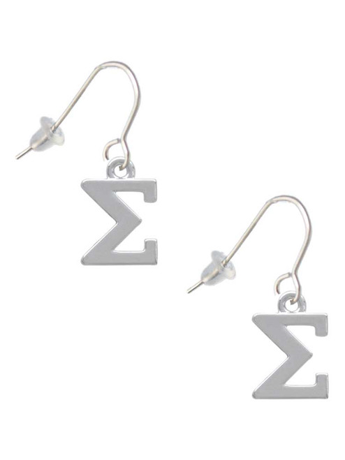 Large Greek Letter - Sigma - French Earrings
