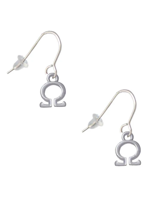 Small Greek Letter - Omega - French Earrings