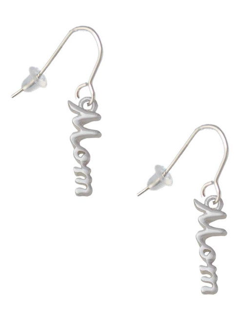 Small Mom Script French Earrings