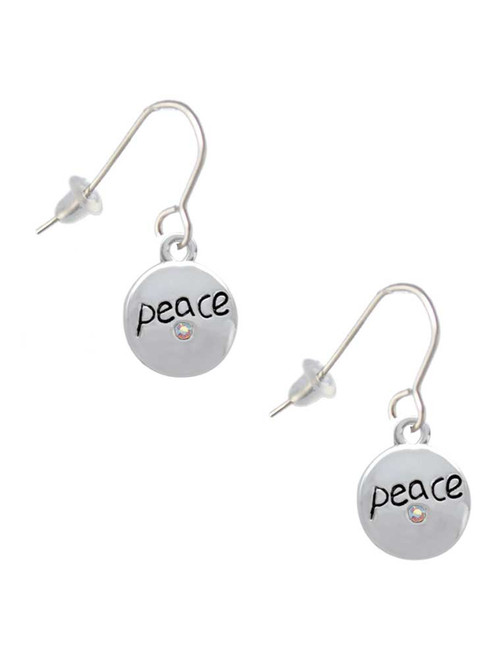 Peace with AB Crystal and Dove French Earrings