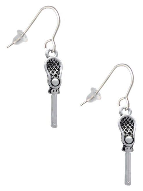 3-D Lacrosse Stick and Ball French Earrings