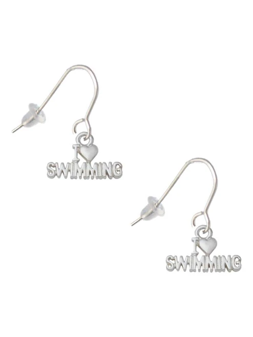I Heart Swimming French Earrings