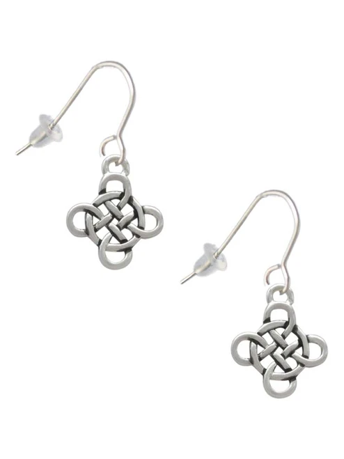 Celtic Knot Cross French Earrings