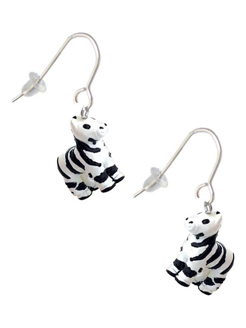 Resin Zebra French Earrings