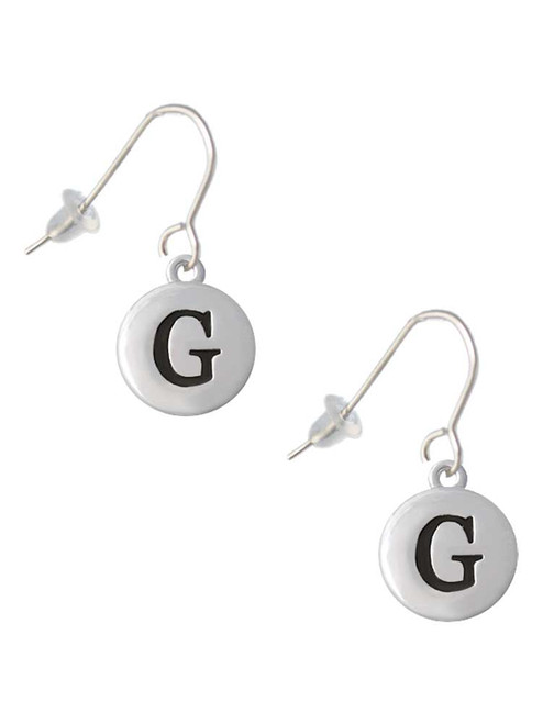 Capital Letter - G - Pebble Disc - French Earrings
