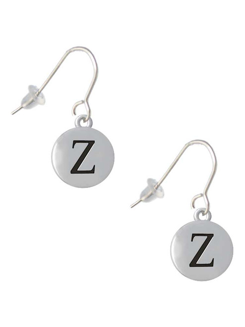 Capital Letter - Z - Pebble Disc - French Earrings