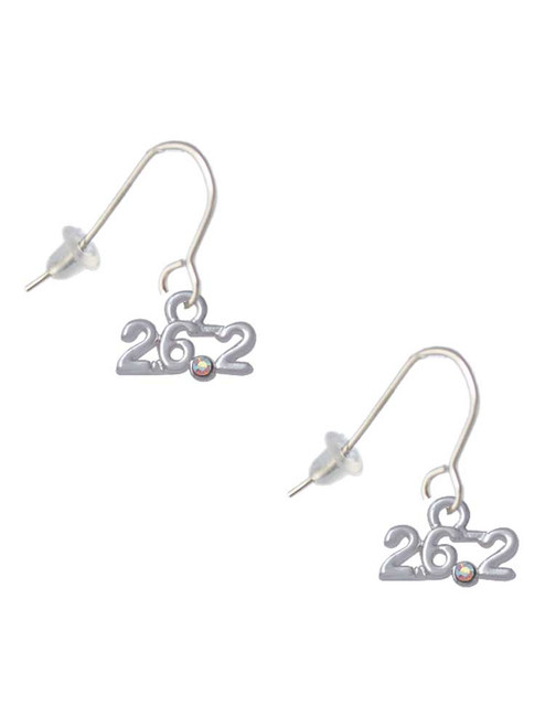 Marathon - 26.2 with Clear AB Crystal French Earrings