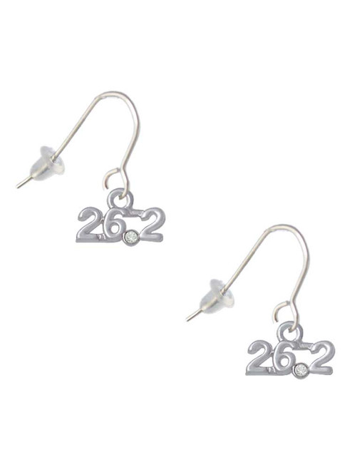 Marathon - 26.2 with Clear Crystal French Earrings