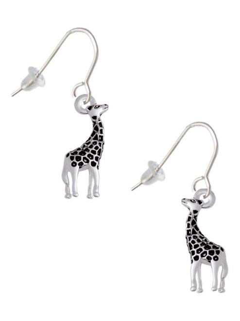 Antiqued Giraffe French Earrings
