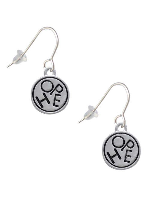 Hope in Circle French Earrings