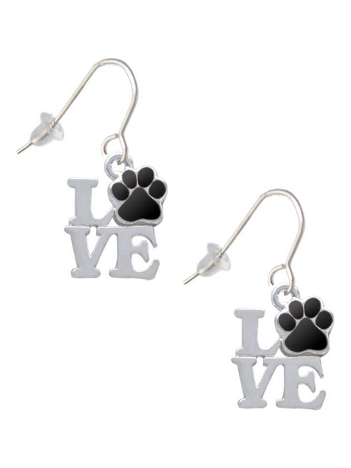 Love with Black Paw French Earrings
