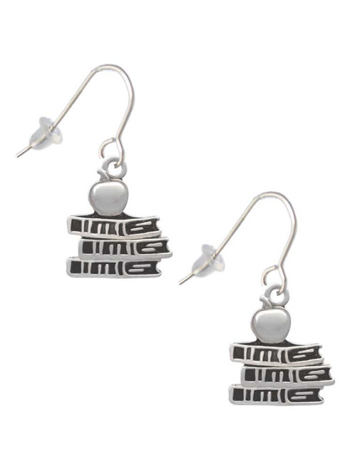 Antiqued School Books with an Apple French Earrings