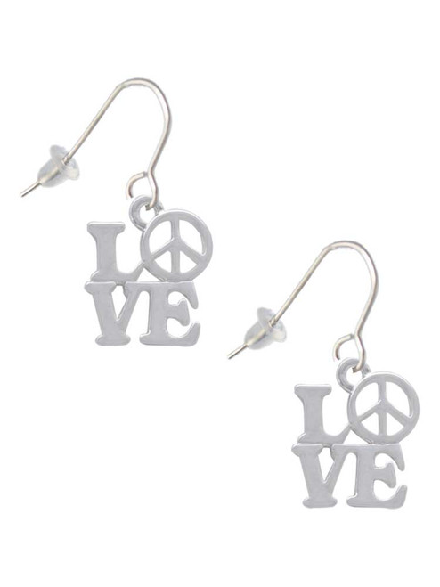 Love with Peace Sign French Earrings