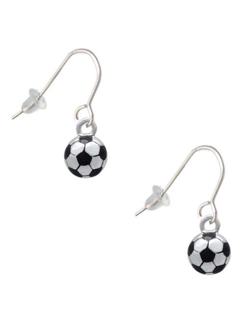 3-D Soccer ball French Earrings