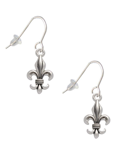 Medium Antiqued Fleur di Lis French Earrings