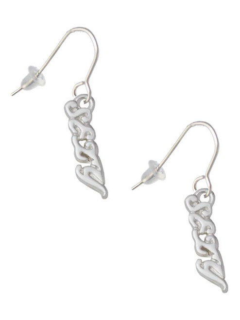 Small Sexy Script French Earrings