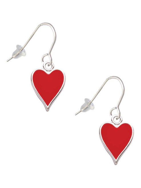 Card Suit - Red Heart French Earrings