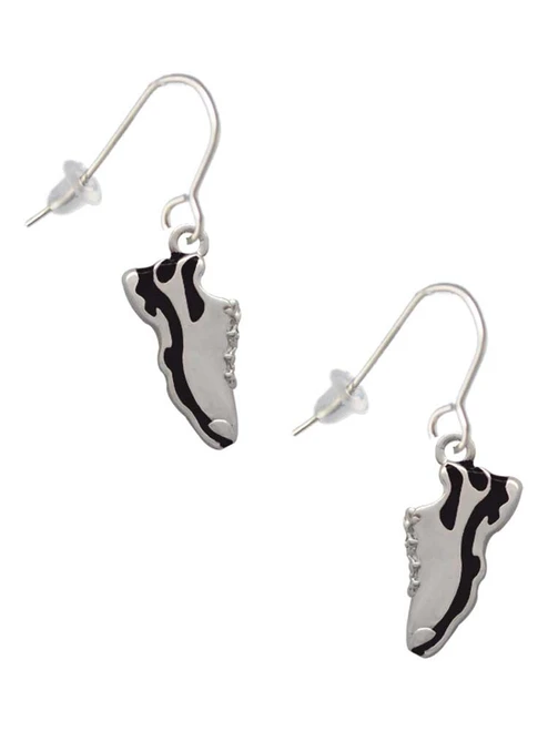 Black Running Shoe French Earrings