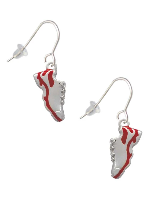 Red Running Shoe French Earrings