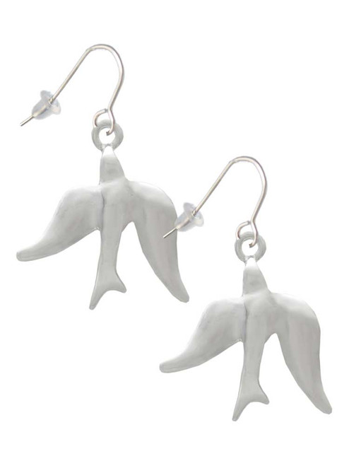 3-D Dove French Earrings