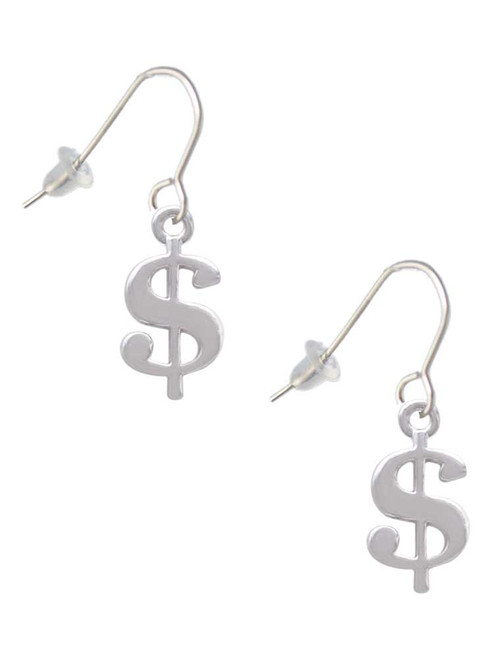 Rounded Dollar Sign French Earrings