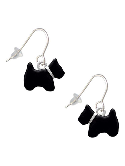 Black Scottie Dog French Earrings
