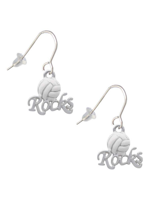 Enamel Volleyball ''Rocks'' French Earrings