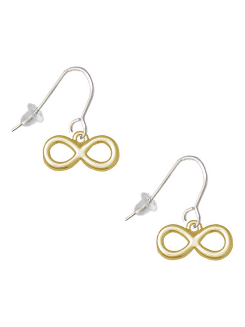 Medium Gold Tone Infinity Sign French Earrings