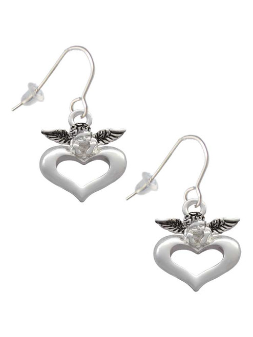 Guardian Angel over Heart French Earrings