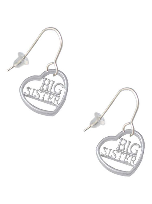 Big Sister in Open Heart - 5/8'' French Earrings