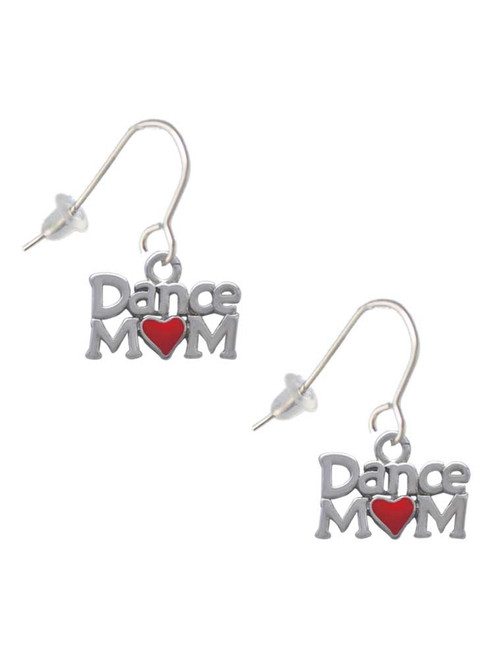 Dance Mom with Red Heart French Earrings