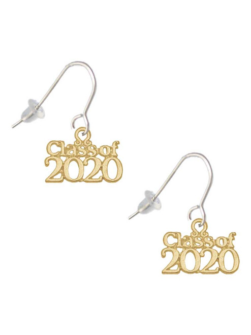 Gold Tone Class of 2020 French Earrings