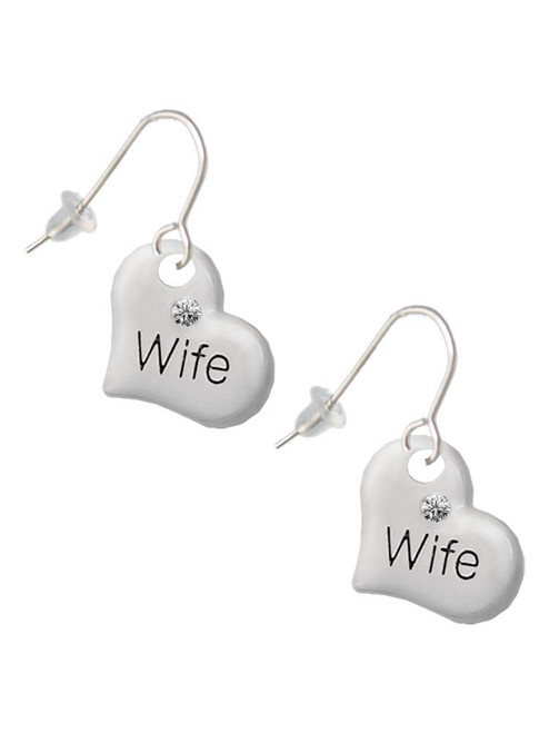 Large Wife Heart French Earrings