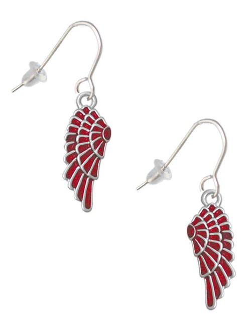 Medium Translucent Red Angel Wing French Earrings