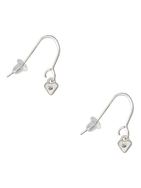 Mini April - Clear Crystal Heart French Earrings
